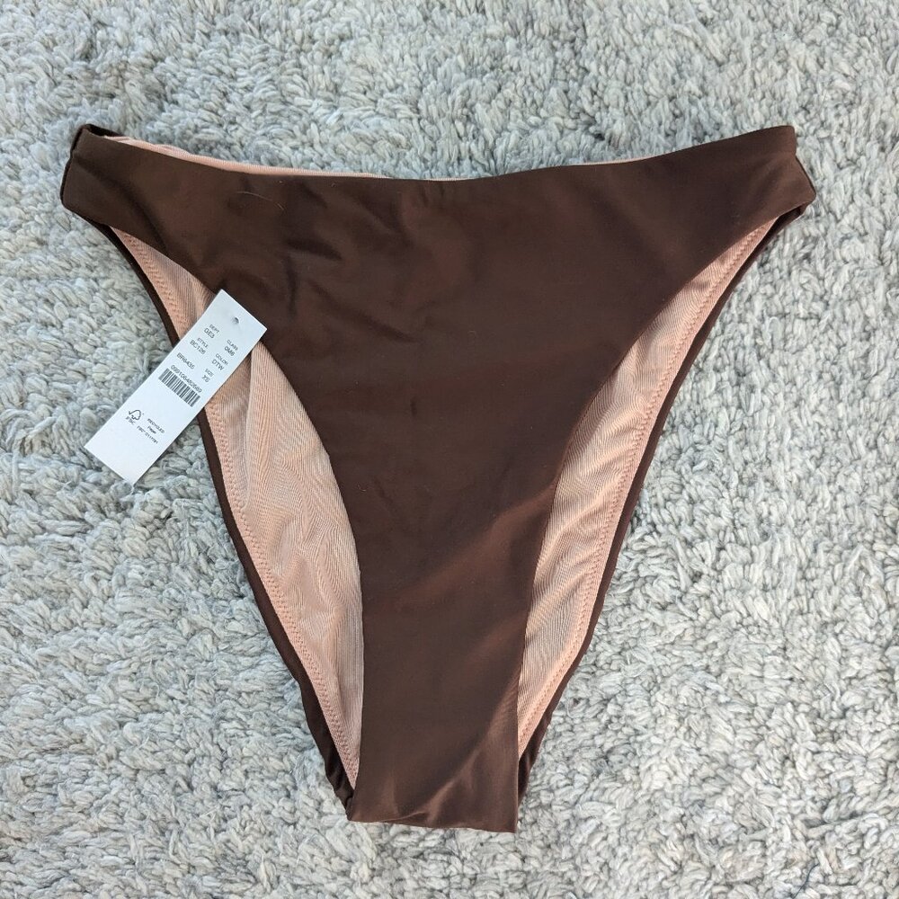 NWT XS J. Crew high-rise brown bikini bottom